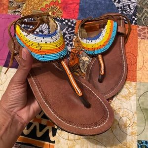 Leather Beaded Sandal